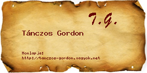 Tánczos Gordon névjegykártya
